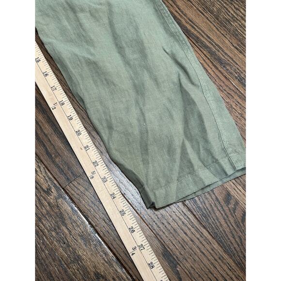 Mate The Label Linen Jumpsuit Short Sleeves Button Front Pockets Green Small NEW - Picture 2 of 8